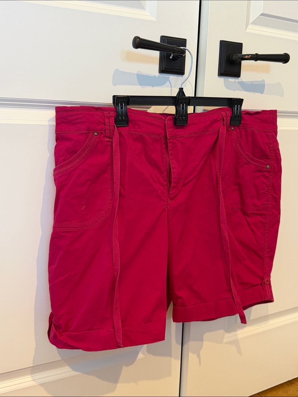 Gloria Vanderbilt Bright Fuchsia Drawstring Bermuda Shorts